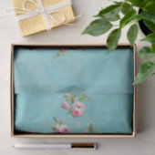 Vintage romantische Rosen auf blauer Decopage Seidenpapier (Geschenk)