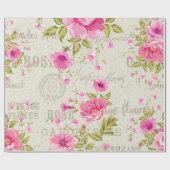 Vintage romantische Rosen-Verpackungs-Papier-Rolle Geschenkpapier (Flach)