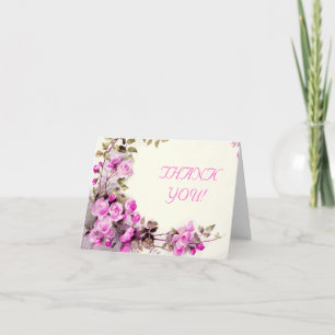 Vintage romantische Rosenhochzeit Danke