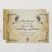 Vintage romantische Save the Date Karte (Vorne/Hinten)