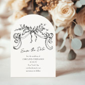 Vintage romantische Schwarz-weiße Hochzeitsplattfo Einladung