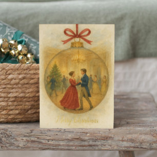 Vintage Romantische Stolz und Vorurteil Weihnachte Folien Feiertagskarte