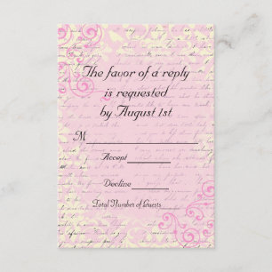 Vintage romantische UAWG Wedding Cards RSVP Karte
