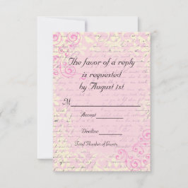 Vintage romantische UAWG Wedding Cards RSVP Karte