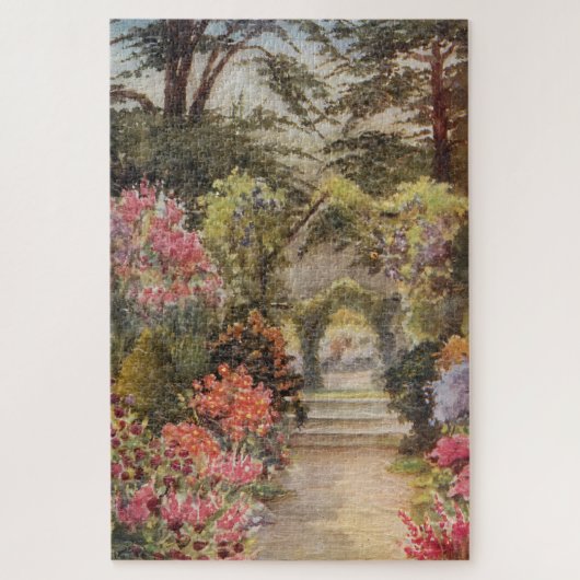 Vintage romantischer Gartenweg im Frühling Puzzle (Vertikal)