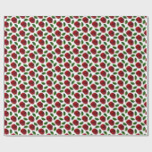 Vintage Romantischer Roter Rosengarten Geschenkpapier (Flach)