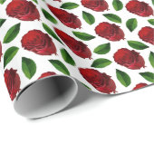 Vintage Romantischer Roter Rosengarten Geschenkpapier (Rolleneckpunkt)