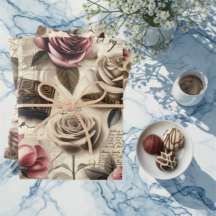 Vintage Romantisches Junk Journal Decoupage Viktor Geschenkpapier Set