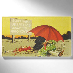 Vintage romantisches küssendes Paar roter Regensch Namenschild