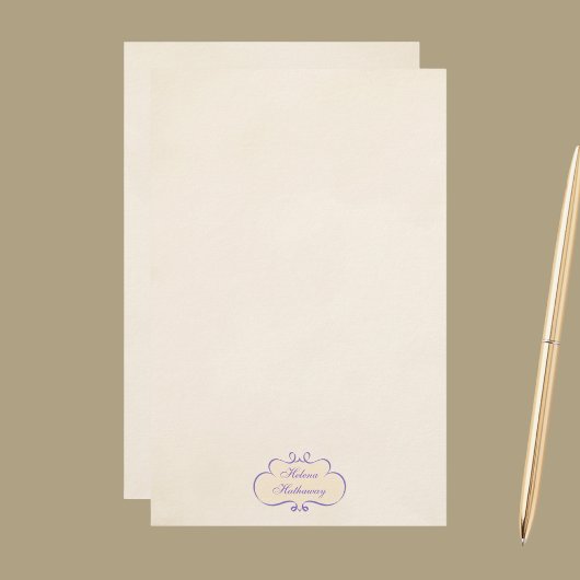 Vintage Romantisches Namensschild Schreibtischpapi Briefpapier