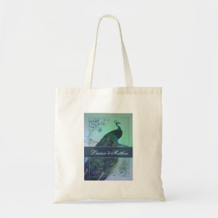 Vintage romantisches Pfau-Design Tragetasche