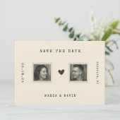 Vintage Romantisches Redaktionsfoto Save the Date (Stehend Vorderseite)