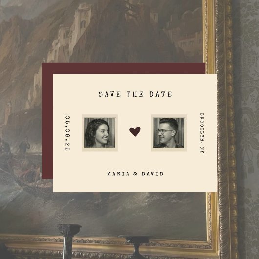 Vintage Romantisches Redaktionsfoto Save the Date