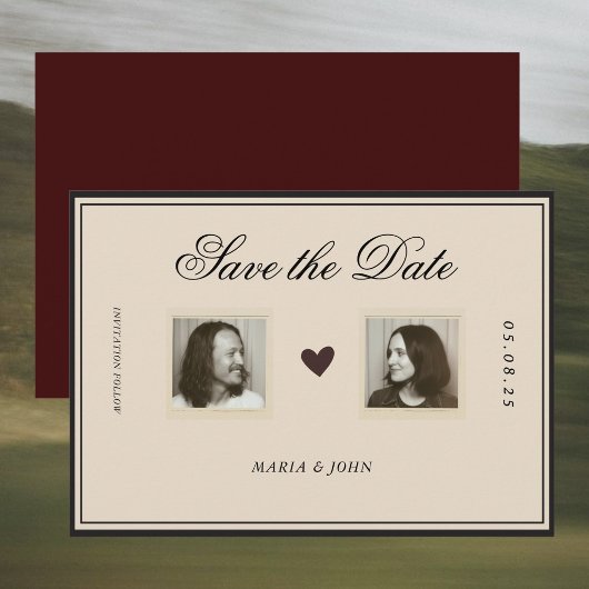 Vintage Romantisches Redaktionsfoto Save the Date