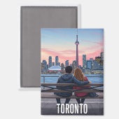 Vintage Romantisches Toronto Kanada Reise Magnet (Vorderseite/Rückseite)