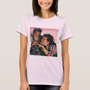 Vintage-Romanze, verliebte Schulschwärmer T-Shirt