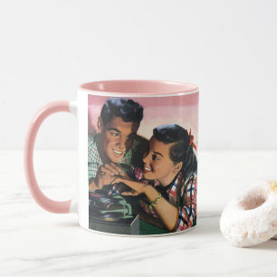 Vintage-Romanze, verliebte Schulschwarmereien Tasse