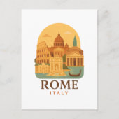 Vintage Rome Colosseum & Pantheon Postcard Postkarte (Vorderseite)