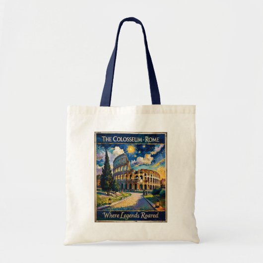 Vintage Rome Colosseum Starry Night Impressionist Tragetasche (Vorne)