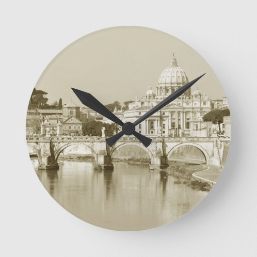 Vintage Rome, Italy Runde Wanduhr (Vorderseite)