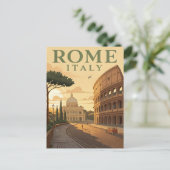 Vintage Rome Travel Postkarte (Stehend Vorderseite)