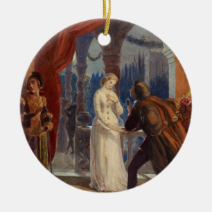 Vintage Romeo- und Julietmalerei (1861) Keramikornament
