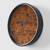 Vintage römische römische Braunholznummer Uhr (Winkel)