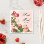 Vintage römische Rosen | Rosa Serviette (Beispiel)