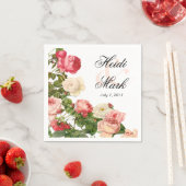 Vintage römische Rosen | weiß Serviette (Beispiel)