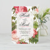 Vintage römische Rosenhochzeit Einladung (Stehend Vorderseite)