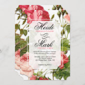Vintage römische Rosenhochzeit Einladung (Vorne/Hinten)