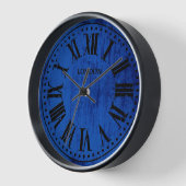 Vintage römische Uhrenzahlen Blau Uhr (Winkel)