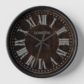 Vintage römische Uhrenzahlen braun schwarz Uhr (Vorderseite)