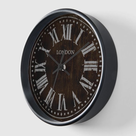 Vintage römische Uhrenzahlen braun schwarz Uhr (Winkel)