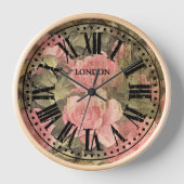 Vintage römische Uhrenzahlen Rosen Uhr (Vorderseite)