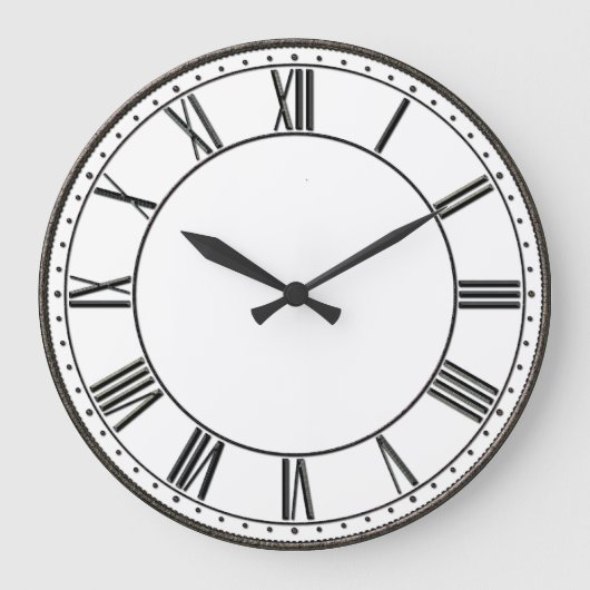Vintage römische Ziffer Große Wanduhr (Vorderseite)