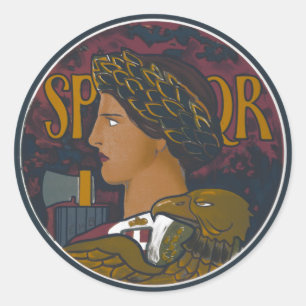 Vintage römisches Emblem Italiens SPQR Runder Aufkleber
