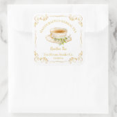 Vintage Rooibos Tee Quadratisches Etikett Quadratischer Aufkleber (Tasche)