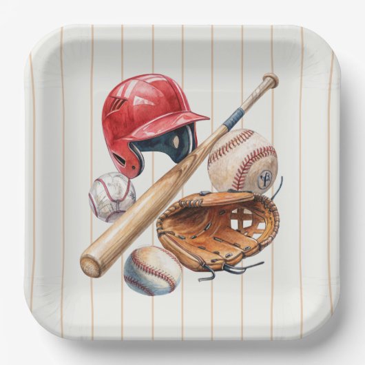 Vintage-Rookie-Baseball-Party Pappteller (Vorderseite)