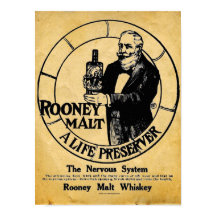 Vintage Rooney Malt Whiskey Getränkezeichen