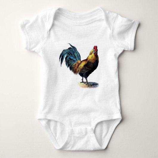 Vintage rooster baby strampler (Vorderseite)