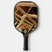 Vintage Rooster Carousel Pickleball Schläger (Rückseite)