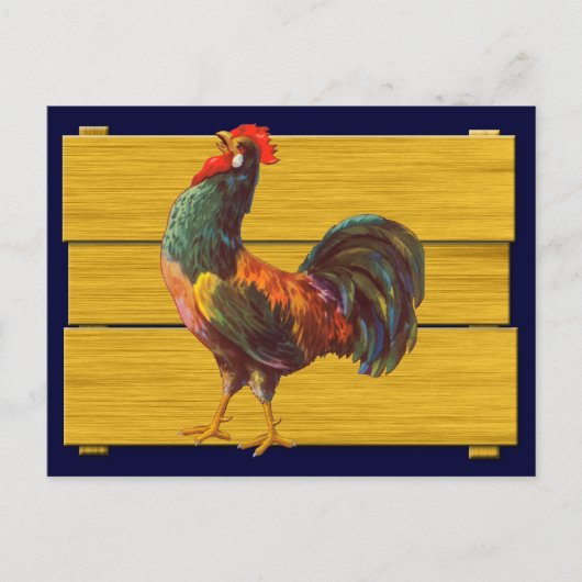 Vintage Rooster Crate Art Rezept Karte (Vorderseite)