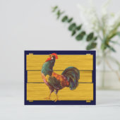 Vintage Rooster Crate Art Rezept Karte (Stehend Vorderseite)