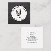 Vintage Rooster-Emblem-Landkarte Quadratische Visitenkarte (Vorne/Hinten)