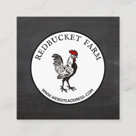 Vintage Rooster-Emblem-Landkarte Quadratische Visitenkarte