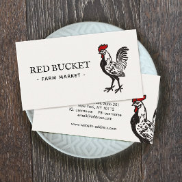 Vintage Rooster Farm Business Card Visitenkarte