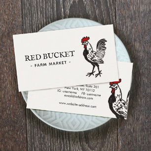 Vintage Rooster Farm Business Card Visitenkarte