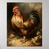 Vintage Rooster Farm Kunstdruckerei Poster (Vorne)
