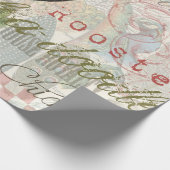 Vintage Rooster French Collage Farm Pet Geschenkpapier (Ecke)